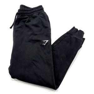 Gymshark Crest Joggers Pants Mens Medium Black Sweatpants Drawstring
